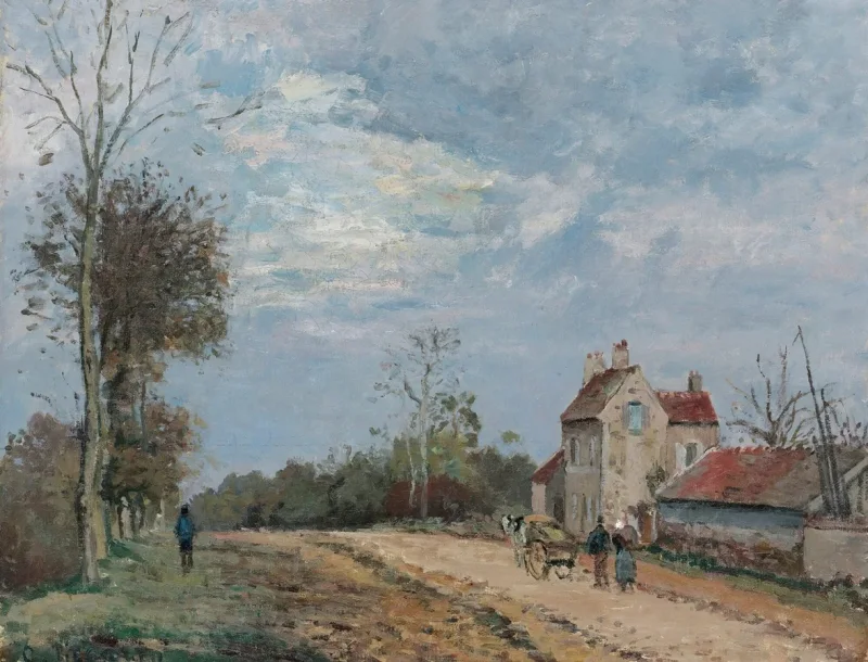 Camille Pissarro - Das Haus von Monsieur Musy, Route De Marly, Louveciennes 1872 | Giclée Kunstdruck gerahmt