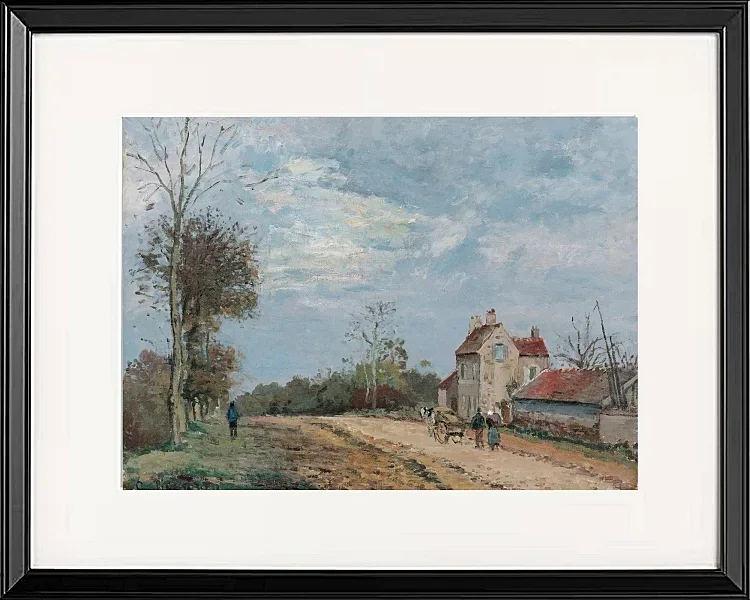 Camille Pissarro - Das Haus von Monsieur Musy, Route De Marly, Louveciennes 1872 | Giclée Kunstdruck gerahmt