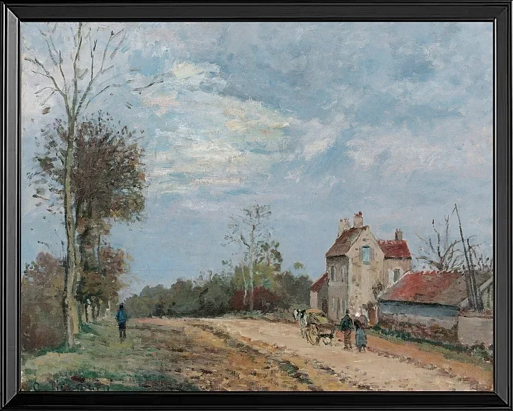 Camille Pissarro - Das Haus von Monsieur Musy, Route De Marly, Louveciennes 1872 | Giclée Kunstdruck gerahmt