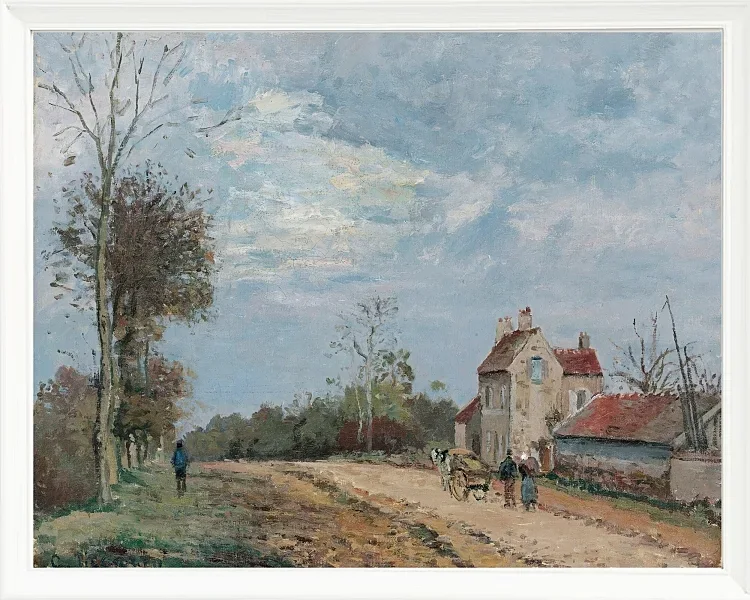 Camille Pissarro - Das Haus von Monsieur Musy, Route De Marly, Louveciennes 1872 | Giclée Kunstdruck gerahmt