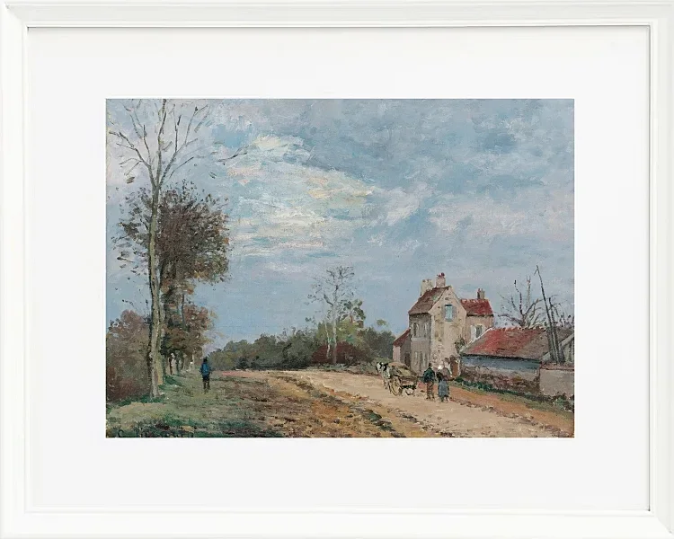 Camille Pissarro - Das Haus von Monsieur Musy, Route De Marly, Louveciennes 1872 | Giclée Kunstdruck gerahmt