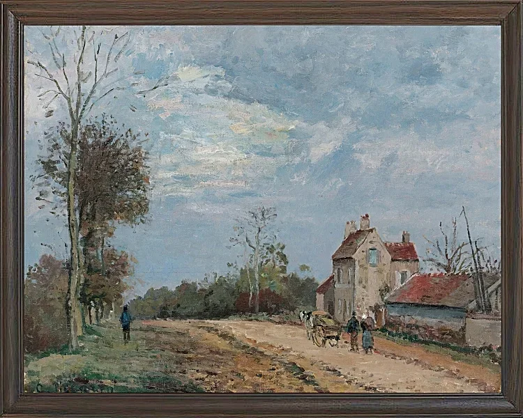 Camille Pissarro - Das Haus von Monsieur Musy, Route De Marly, Louveciennes 1872 | Giclée Kunstdruck gerahmt