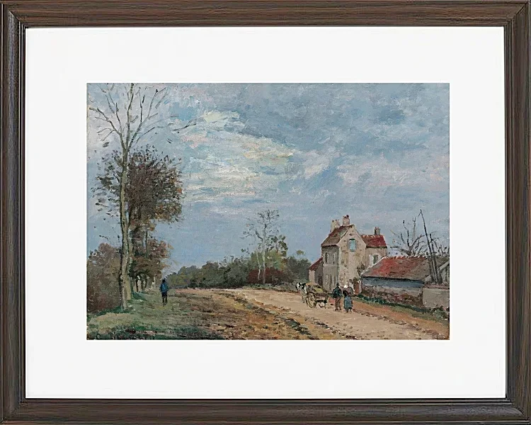 Camille Pissarro - Das Haus von Monsieur Musy, Route De Marly, Louveciennes 1872 | Giclée Kunstdruck gerahmt