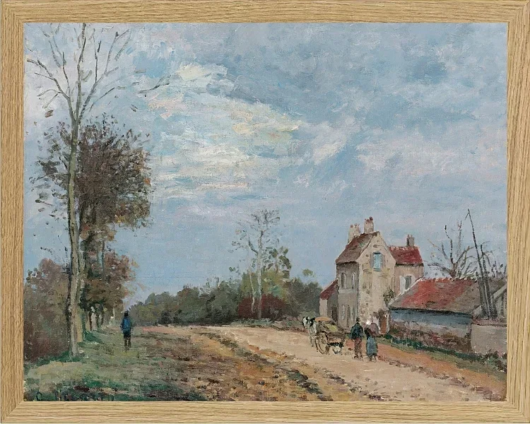 Camille Pissarro - Das Haus von Monsieur Musy, Route De Marly, Louveciennes 1872 | Giclée Kunstdruck gerahmt