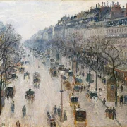 Camille Pissarro - Der Boulevard Montmartre an einem Wintermorgen 1897 | Giclée Kunstdruck gerahmt