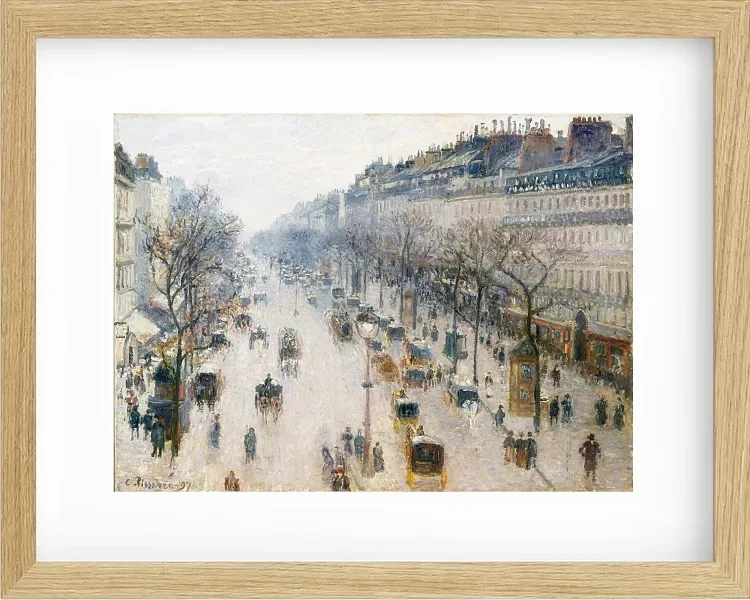 Camille Pissarro - Der Boulevard Montmartre an einem Wintermorgen 1897 | Giclée Kunstdruck gerahmt