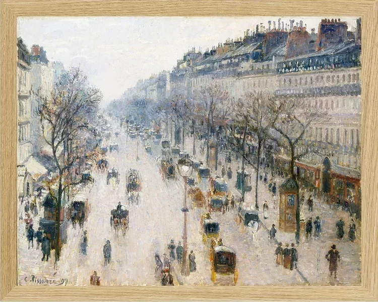 Camille Pissarro - Der Boulevard Montmartre an einem Wintermorgen 1897 | Giclée Kunstdruck gerahmt