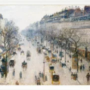Camille Pissarro - Der Boulevard Montmartre an einem Wintermorgen 1897 | Giclée Kunstdruck gerahmt