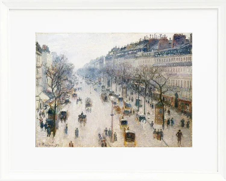 Camille Pissarro - Der Boulevard Montmartre an einem Wintermorgen 1897 | Giclée Kunstdruck gerahmt