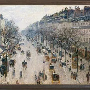 Camille Pissarro - Der Boulevard Montmartre an einem Wintermorgen 1897 | Giclée Kunstdruck gerahmt