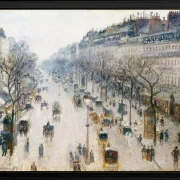 Camille Pissarro - Der Boulevard Montmartre an einem Wintermorgen 1897 | Giclée Kunstdruck gerahmt