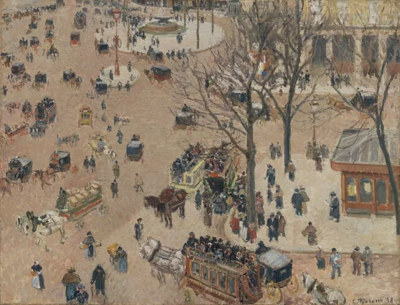 Camille Pissarro - Der Französische Theaterplatz 1898 | Giclée Kunstdruck gerahmt