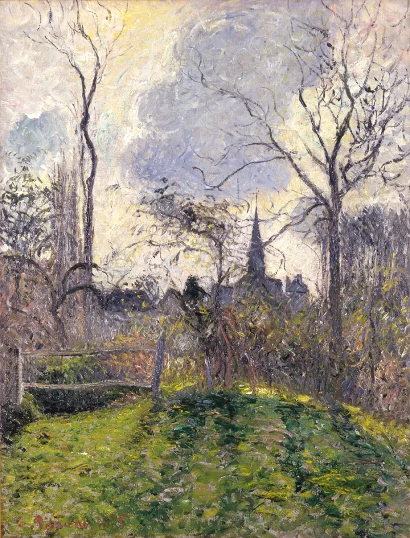Camille Pissarro - Der Glockenturm von Bazincourt 1885 | Giclée Kunstdruck gerahmt