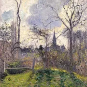 Camille Pissarro - Der Glockenturm von Bazincourt 1885 | Giclée Kunstdruck gerahmt