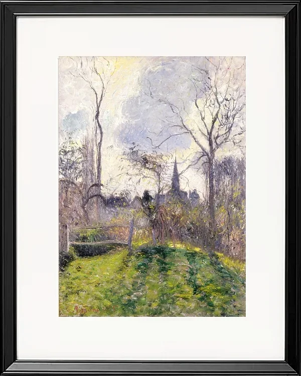 Camille Pissarro - Der Glockenturm von Bazincourt 1885 | Giclée Kunstdruck gerahmt