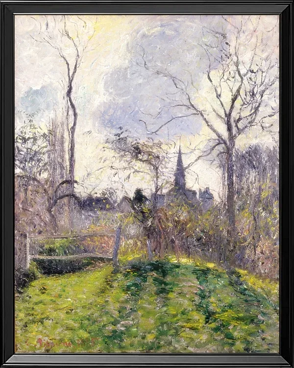 Camille Pissarro - Der Glockenturm von Bazincourt 1885 | Giclée Kunstdruck gerahmt