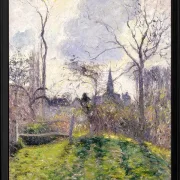 Camille Pissarro - Der Glockenturm von Bazincourt 1885 | Giclée Kunstdruck gerahmt