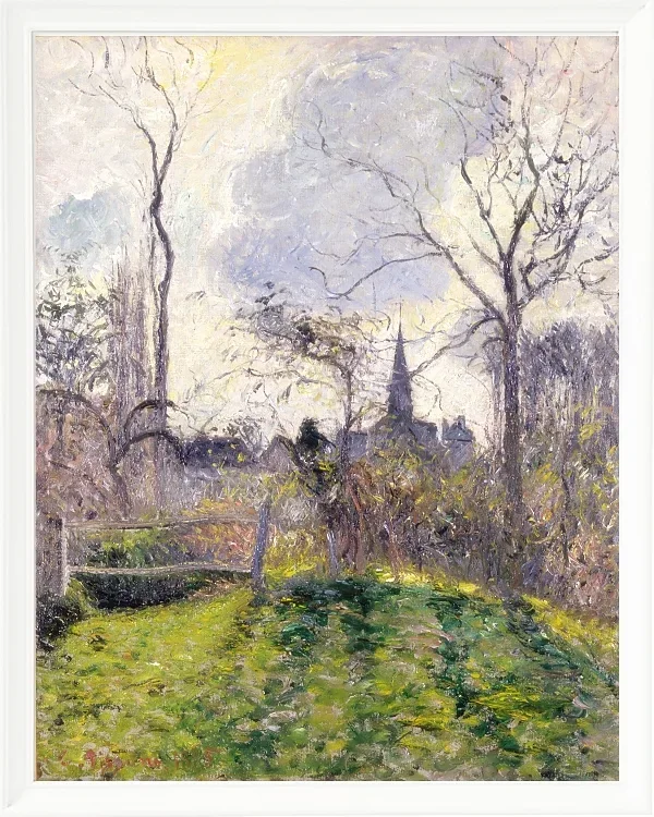 Camille Pissarro - Der Glockenturm von Bazincourt 1885 | Giclée Kunstdruck gerahmt