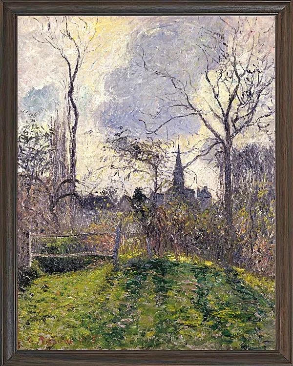 Camille Pissarro - Der Glockenturm von Bazincourt 1885 | Giclée Kunstdruck gerahmt