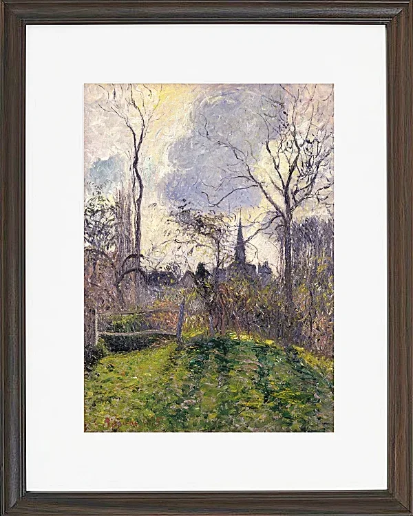 Camille Pissarro - Der Glockenturm von Bazincourt 1885 | Giclée Kunstdruck gerahmt