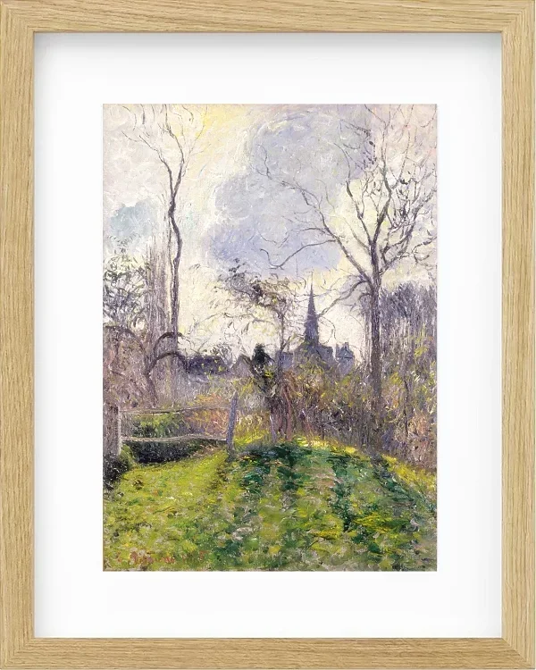 Camille Pissarro - Der Glockenturm von Bazincourt 1885 | Giclée Kunstdruck gerahmt