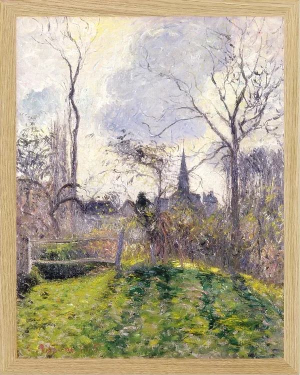 Camille Pissarro - Der Glockenturm von Bazincourt 1885 | Giclée Kunstdruck gerahmt