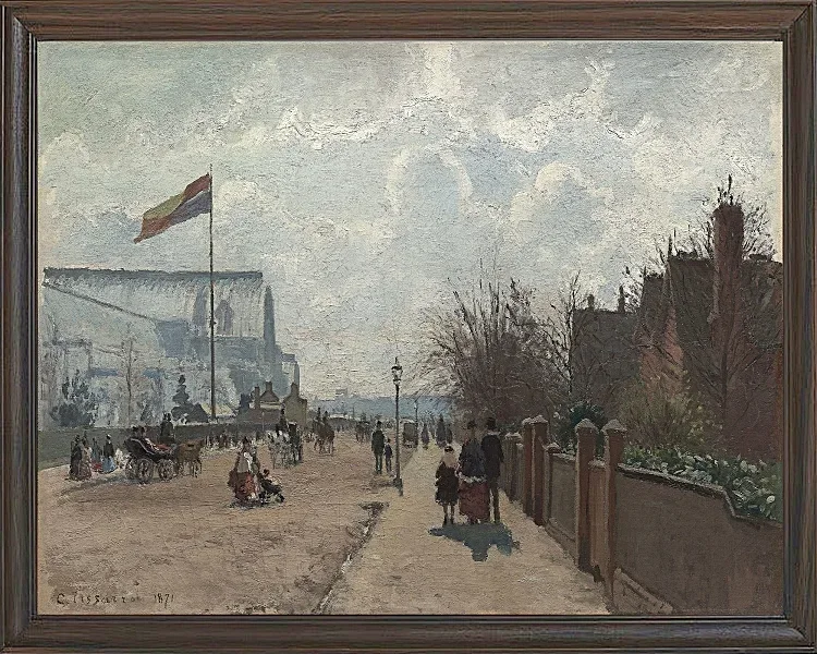 Camille Pissarro - Der Kristallpalast 1871 | Giclée Kunstdruck gerahmt
