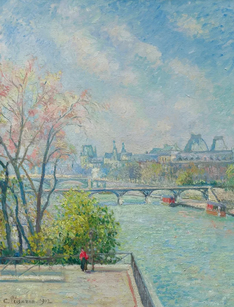 Camille Pissarro - Der Louvre, Morgen, Frühling 1902 | Giclée Kunstdruck gerahmt