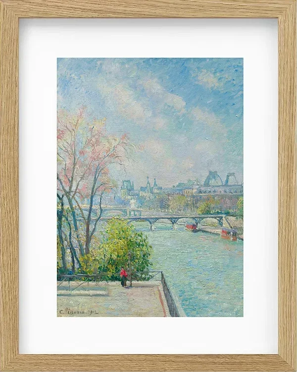 Camille Pissarro - Der Louvre, Morgen, Frühling 1902 | Giclée Kunstdruck gerahmt