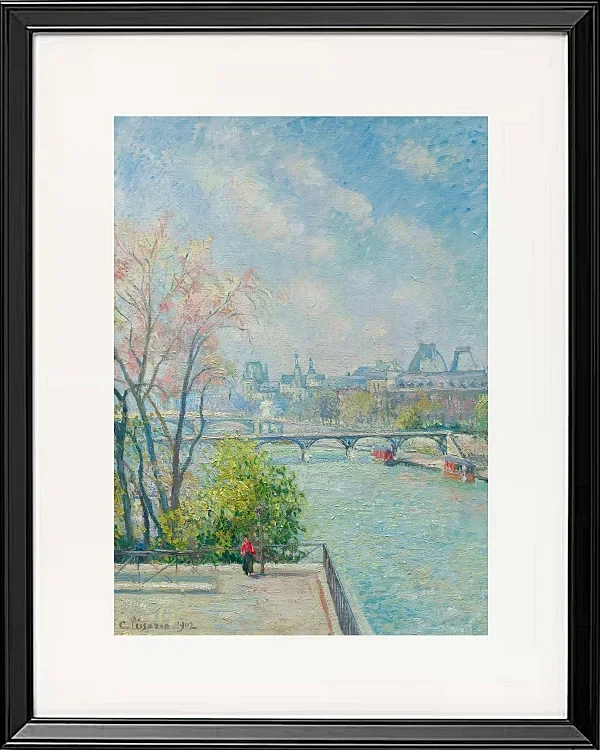 Camille Pissarro - Der Louvre, Morgen, Frühling 1902 | Giclée Kunstdruck gerahmt