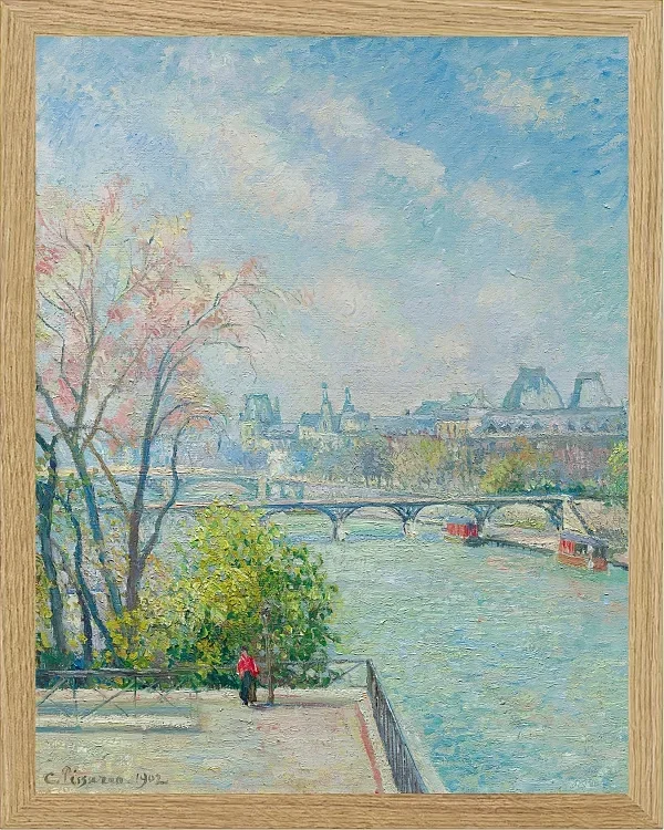 Camille Pissarro - Der Louvre, Morgen, Frühling 1902 | Giclée Kunstdruck gerahmt
