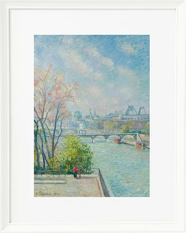 Camille Pissarro - Der Louvre, Morgen, Frühling 1902 | Giclée Kunstdruck gerahmt