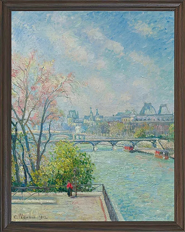 Camille Pissarro - Der Louvre, Morgen, Frühling 1902 | Giclée Kunstdruck gerahmt