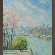 Camille Pissarro - Der Louvre, Morgen, Frühling 1902 | Giclée Kunstdruck gerahmt