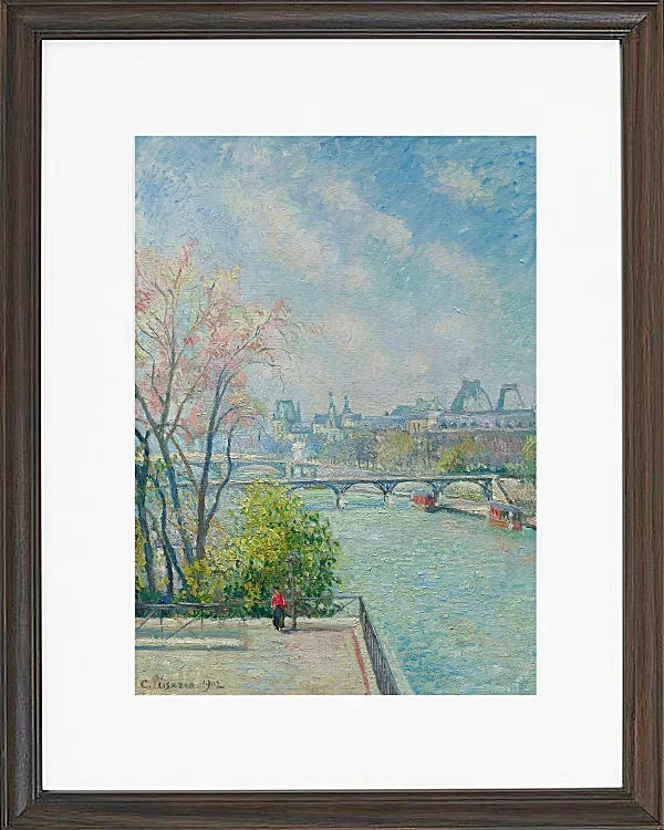 Camille Pissarro - Der Louvre, Morgen, Frühling 1902 | Giclée Kunstdruck gerahmt