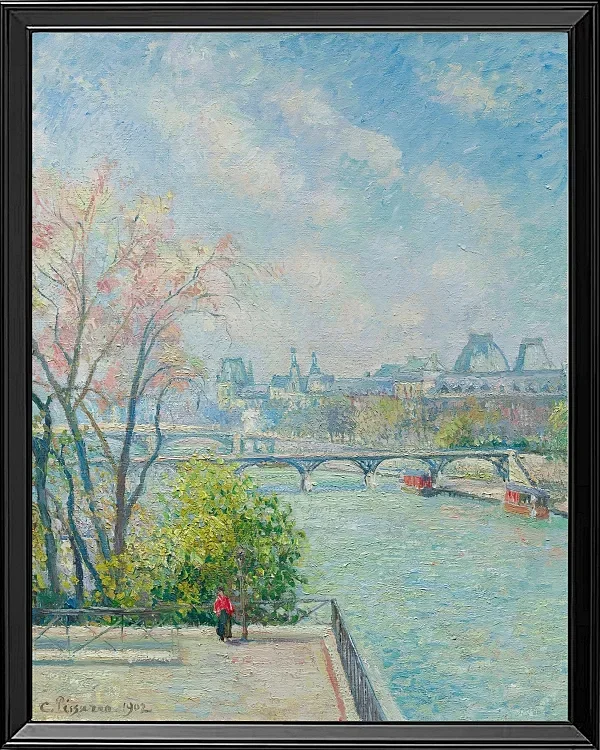 Camille Pissarro - Der Louvre, Morgen, Frühling 1902 | Giclée Kunstdruck gerahmt