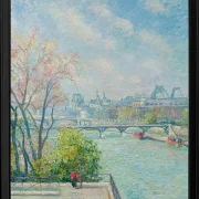 Camille Pissarro - Der Louvre, Morgen, Frühling 1902 | Giclée Kunstdruck gerahmt