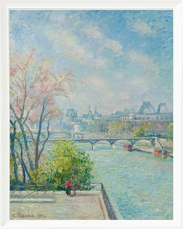 Camille Pissarro - Der Louvre, Morgen, Frühling 1902 | Giclée Kunstdruck gerahmt