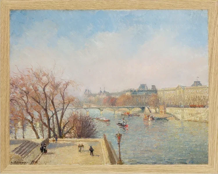 Camille Pissarro - Der Louvre, Morgen, Sonnenlicht 1901 | Giclée Kunstdruck gerahmt