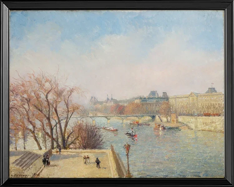Camille Pissarro - Der Louvre, Morgen, Sonnenlicht 1901 | Giclée Kunstdruck gerahmt