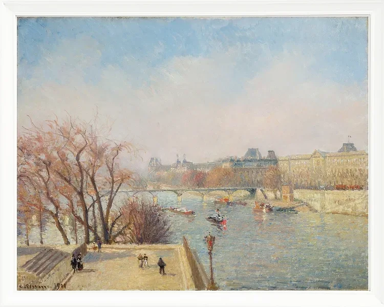 Camille Pissarro - Der Louvre, Morgen, Sonnenlicht 1901 | Giclée Kunstdruck gerahmt