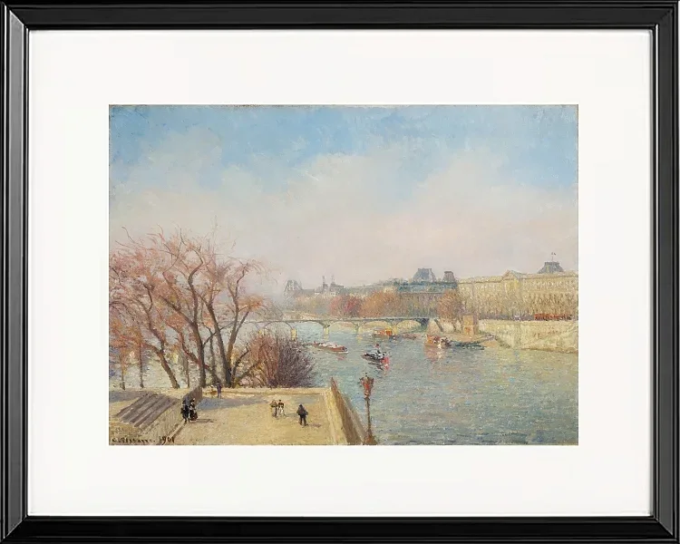 Camille Pissarro - Der Louvre, Morgen, Sonnenlicht 1901 | Giclée Kunstdruck gerahmt