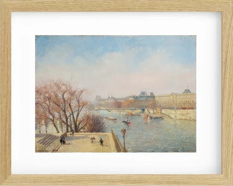 Camille Pissarro - Der Louvre, Morgen, Sonnenlicht 1901 | Giclée Kunstdruck gerahmt
