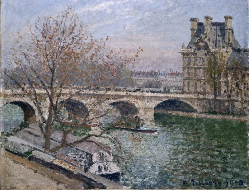 Camille Pissarro - Der Pont Royal und der Pavillon de Flore 1903 | Giclée Kunstdruck gerahmt