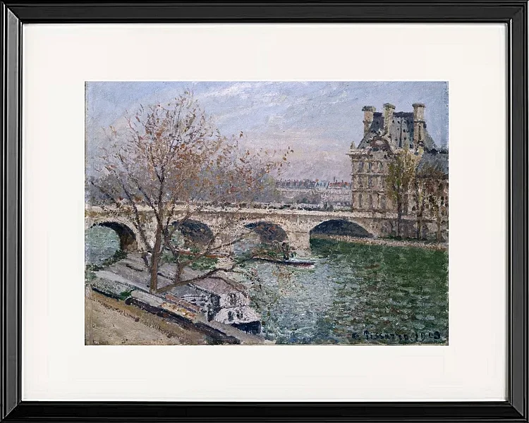 Camille Pissarro - Der Pont Royal und der Pavillon de Flore 1903 | Giclée Kunstdruck gerahmt