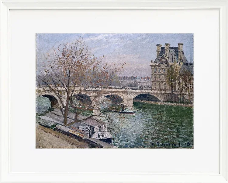 Camille Pissarro - Der Pont Royal und der Pavillon de Flore 1903 | Giclée Kunstdruck gerahmt