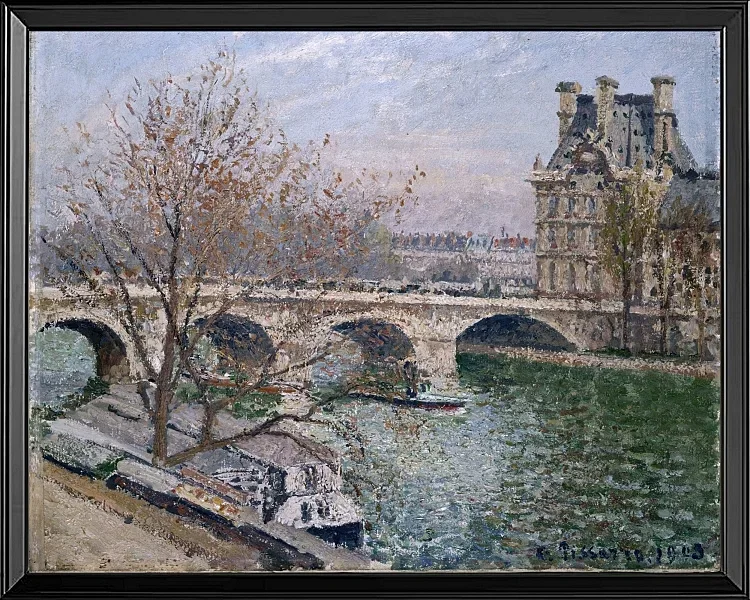 Camille Pissarro - Der Pont Royal und der Pavillon de Flore 1903 | Giclée Kunstdruck gerahmt
