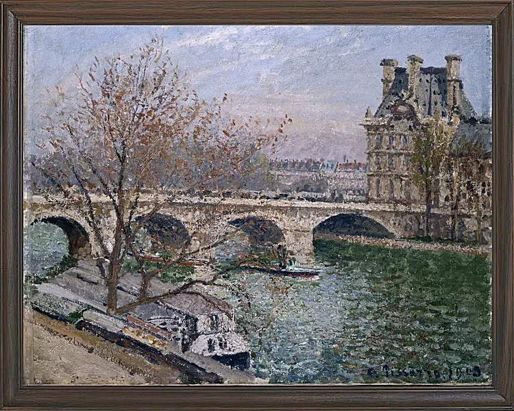 Camille Pissarro - Der Pont Royal und der Pavillon de Flore 1903 | Giclée Kunstdruck gerahmt
