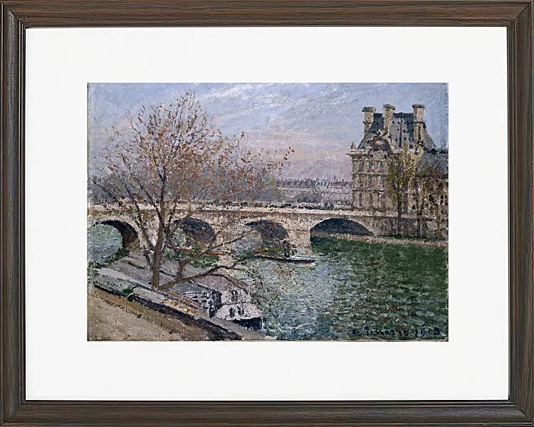 Camille Pissarro - Der Pont Royal und der Pavillon de Flore 1903 | Giclée Kunstdruck gerahmt