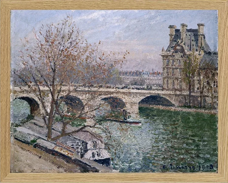 Camille Pissarro - Der Pont Royal und der Pavillon de Flore 1903 | Giclée Kunstdruck gerahmt